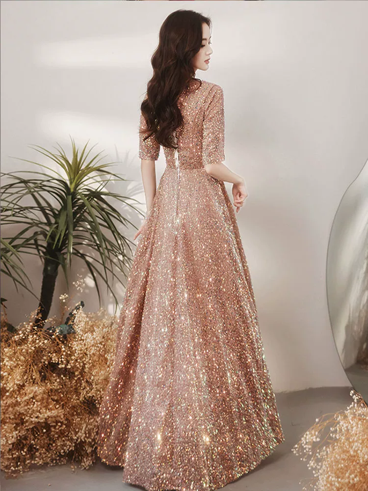 Элитное вечернее платье, блестки для ногтей, новая коллекция, легкий роскошный стиль, французский стиль, высококачественный стиль