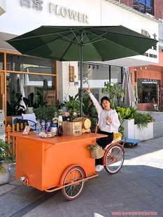 Outdoor Mobile Vending Cart, Mobile Stall Tricycle, Internet Celebrity Riding Donkey Dining Cart, Food Promotion Event Display Cart