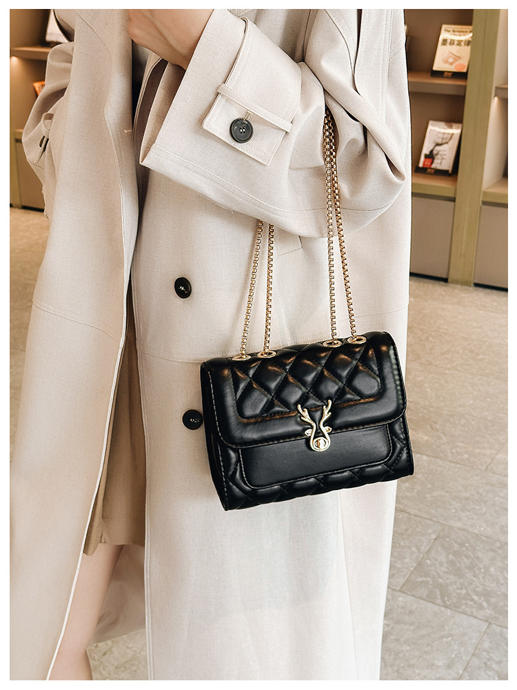 2025 Summer New style sheep diamond-shaped bag, single-shoulder bag, women's bag, pu bag, crossbody bag, chain bag, Chanel style Specification drawing