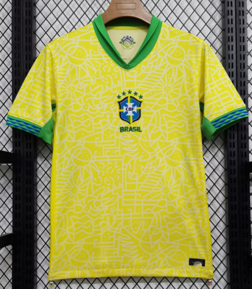 Una pieza de camiseta 2425 equipo nacional México Italia Brasil España Portugal uniforme de fútbol bordado