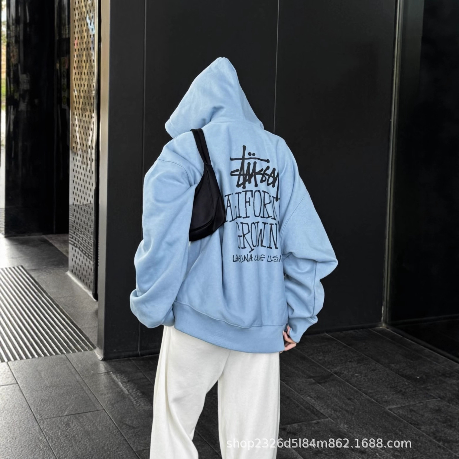 In Stock Stu Fw25 Ss25 Cali Grown Zip Hoodie California Limited Edition Light Blue Hoodie for Men and Women