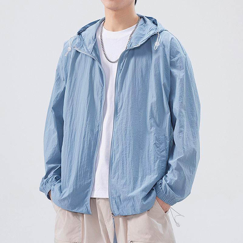 屋外アイスシルク軽量日焼け防止服男性用 2025 夏 UPF50 + 抗 UV 通気性日焼け防止服ジャケット|undefined