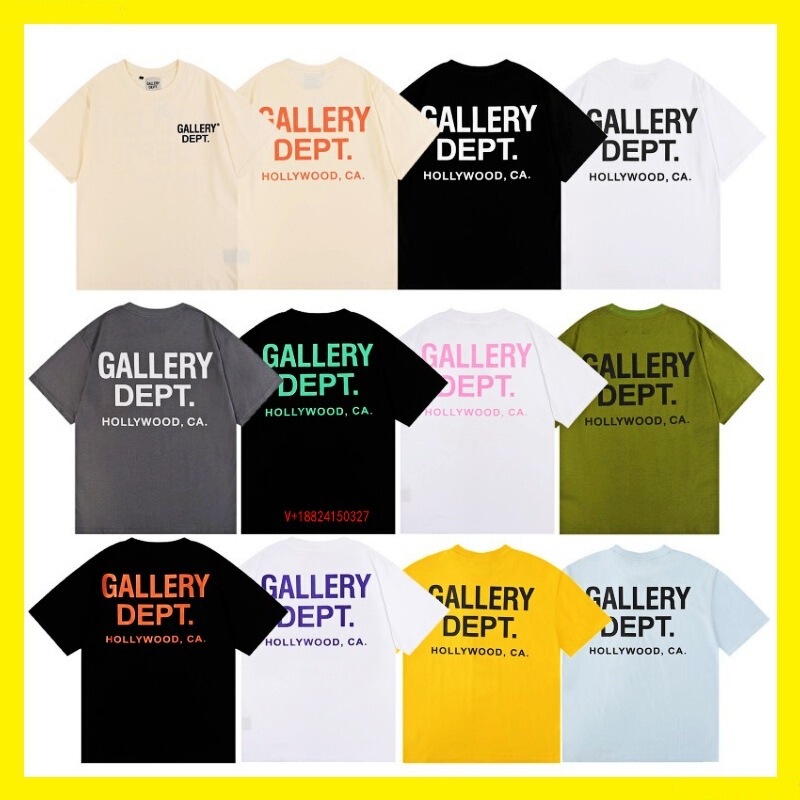 Cross-Border Foreign Trade Wholesale American-Style Trendy Brand Gallery Dep Basic Letter Classic Logo Slogan Short-Sleeve Men's T-Shirt