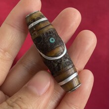 文玩藏式嘎嘎包银镶嵌款天珠吊坠现货批发