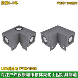 Outdoor waterproof LED corner light 3*2W Flood Light 2*2W projection light 3000K corner light wall mounted light 2200K