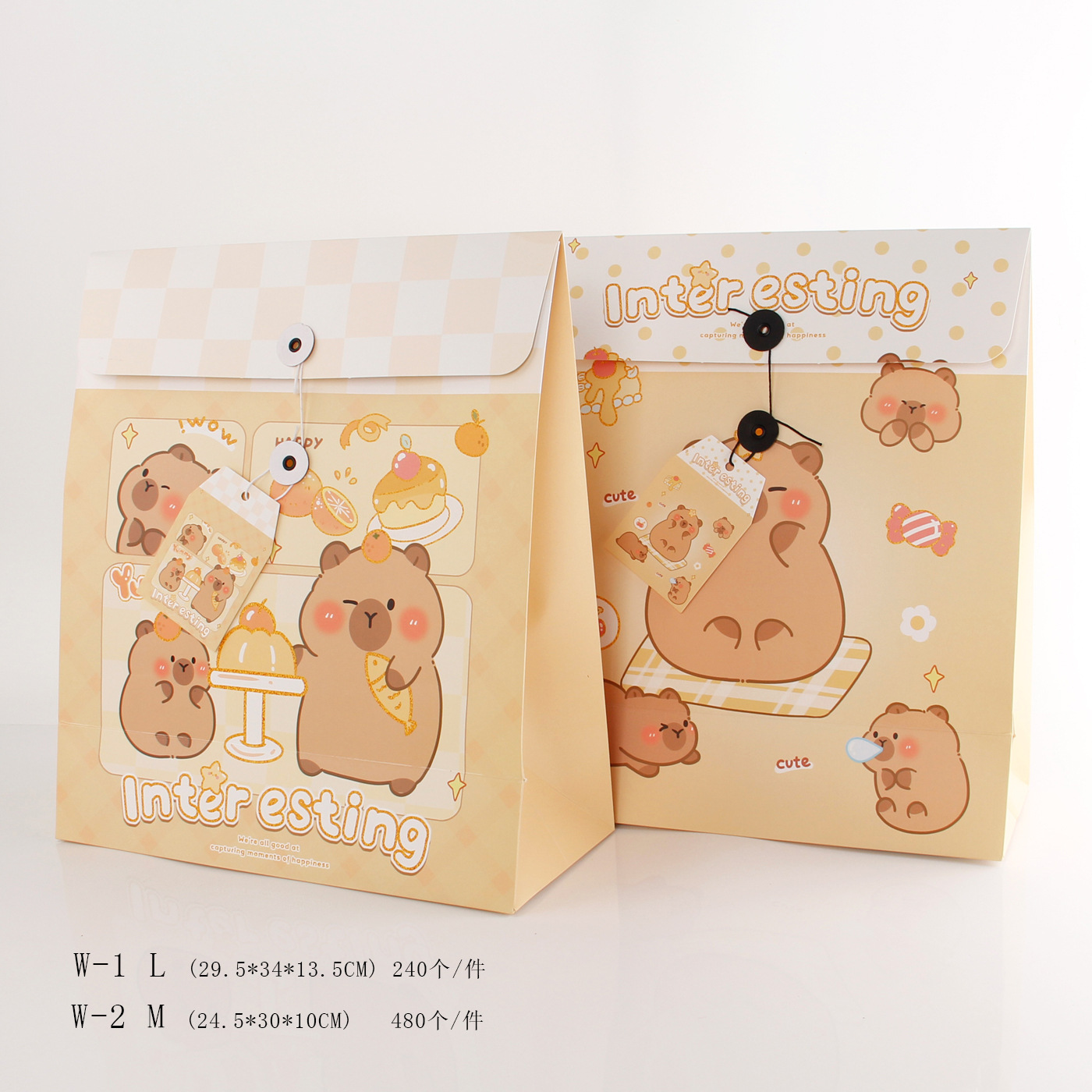 L Capybara卡皮巴拉礼品袋生日礼物袋创意手提袋伴手礼信封包装袋