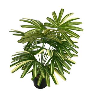 Cross-border Simulation Green Plant Brown Bamboo Leaf Potted Fake Tree Artificial Plant Soft Decoration Home Window Living Room Decoration