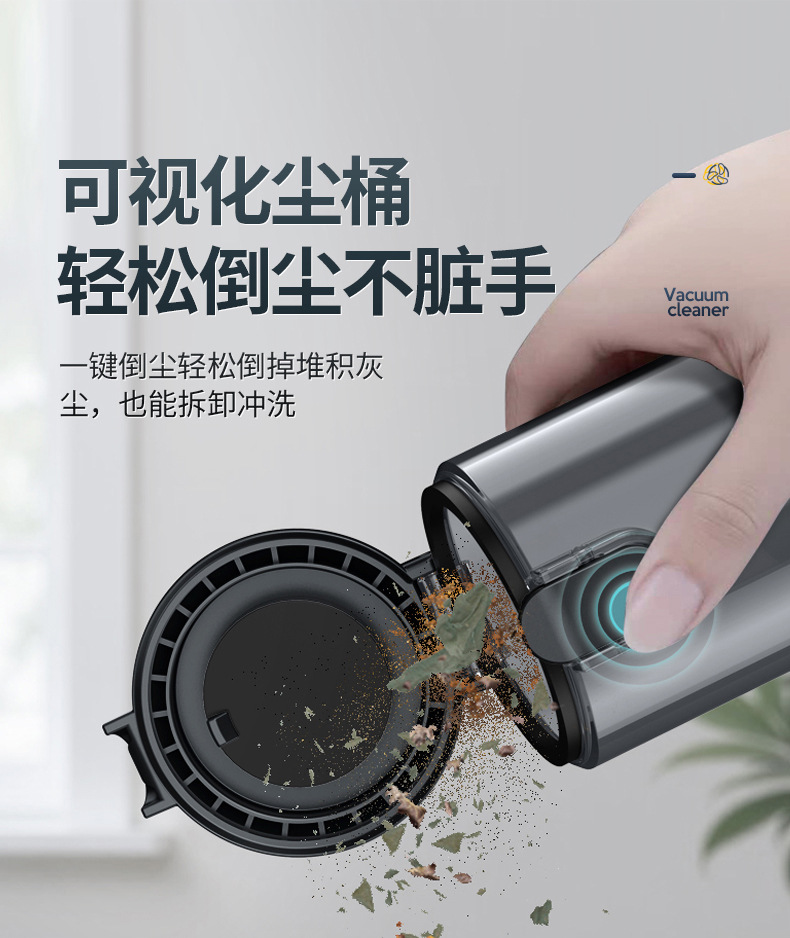 Car Vacuum Cleaner with Super Powerful Suction, Integrated Suction and Blowing, High-Power Wireless Handheld Electric Vacuum Cleaner for Cars