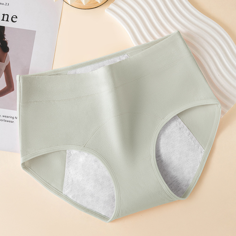 Fisiología de algodón puro para damas, período menstrual, antibacteriano, tres capas, a prueba de fugas, cintura media y alta, bragas triangulares especiales para tías