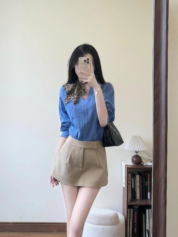 套装女2025秋季法式设计感小众衬衫上衣高腰显瘦包臀半身裙两件套|undefined