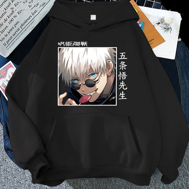 New Anime Hoodie Cool Gojo Satoru Printed Round Neck Long