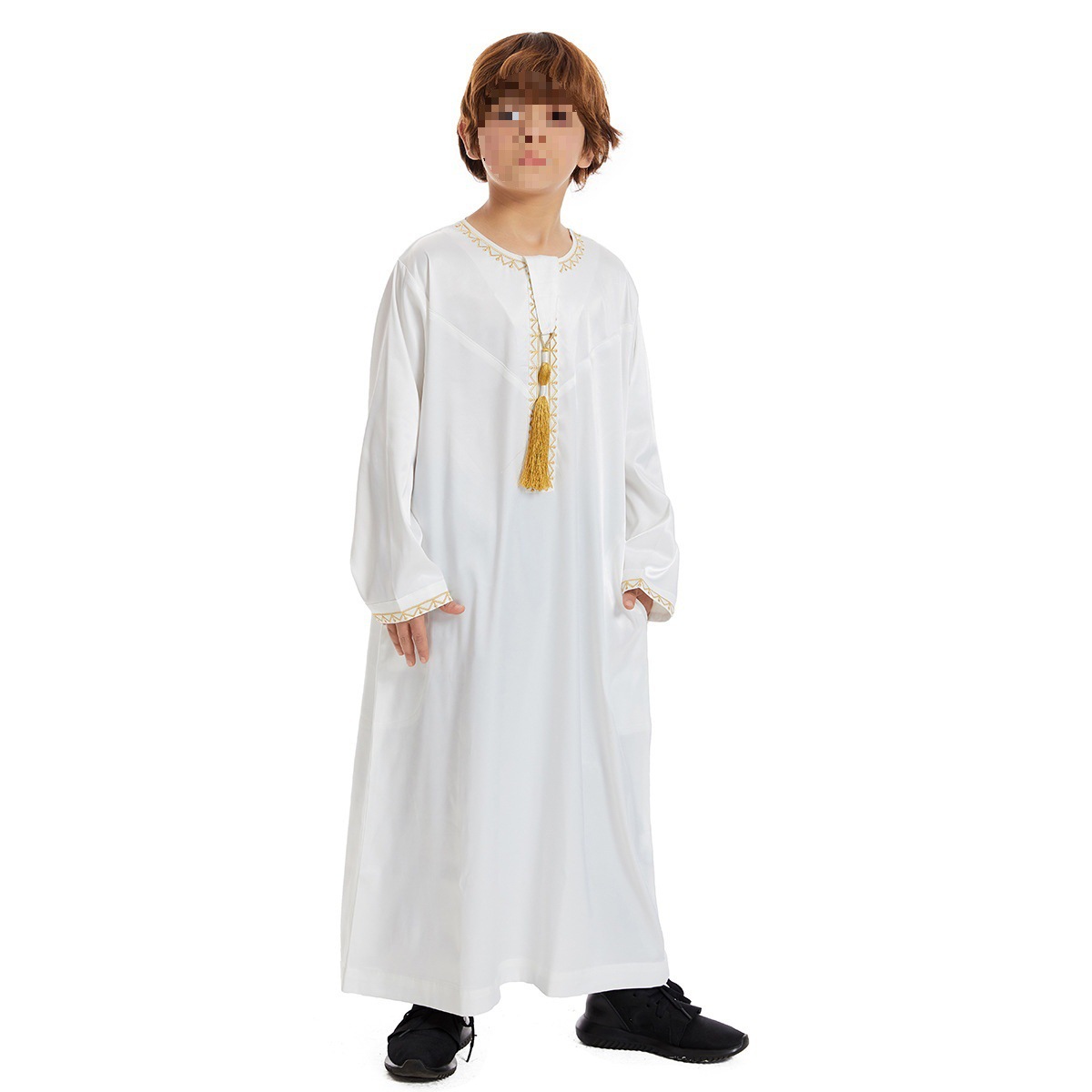 Indian Arab Kidsren Boys' Robes Hui Ethnic Dubai Ethnic Clothing Traditional Iranian Pakistani Suit Summer