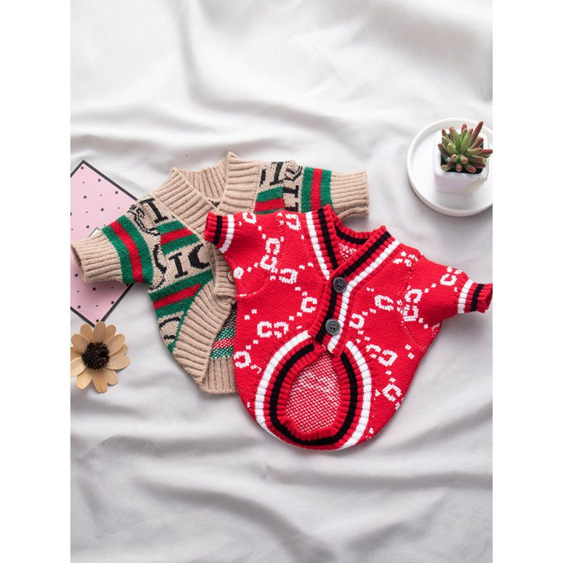 (2개) 개 니트 스웨터 봄과 가을 VIP 슈나우저 고양이 가디건 테디 비숑 작은 개 겨울 애완 동물 옷