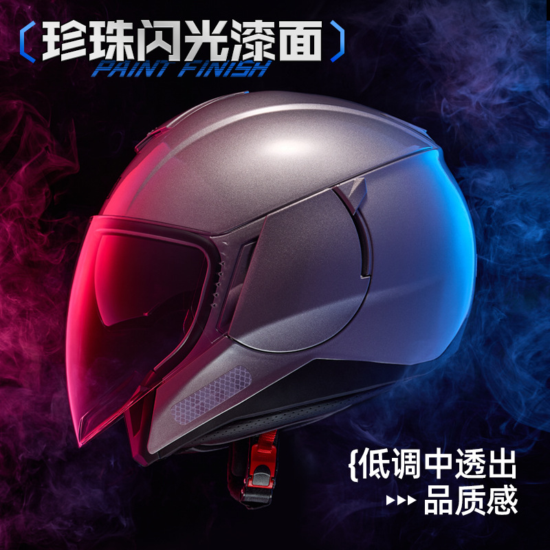 RNG marca motocicleta casco 3/4 medio casco motocicleta unisex casco montar casco coreano pedal casco