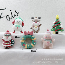跨境圣诞钥匙扣毛绒公仔挂件圣诞节装饰品小挂件圣诞老人雪人摆件