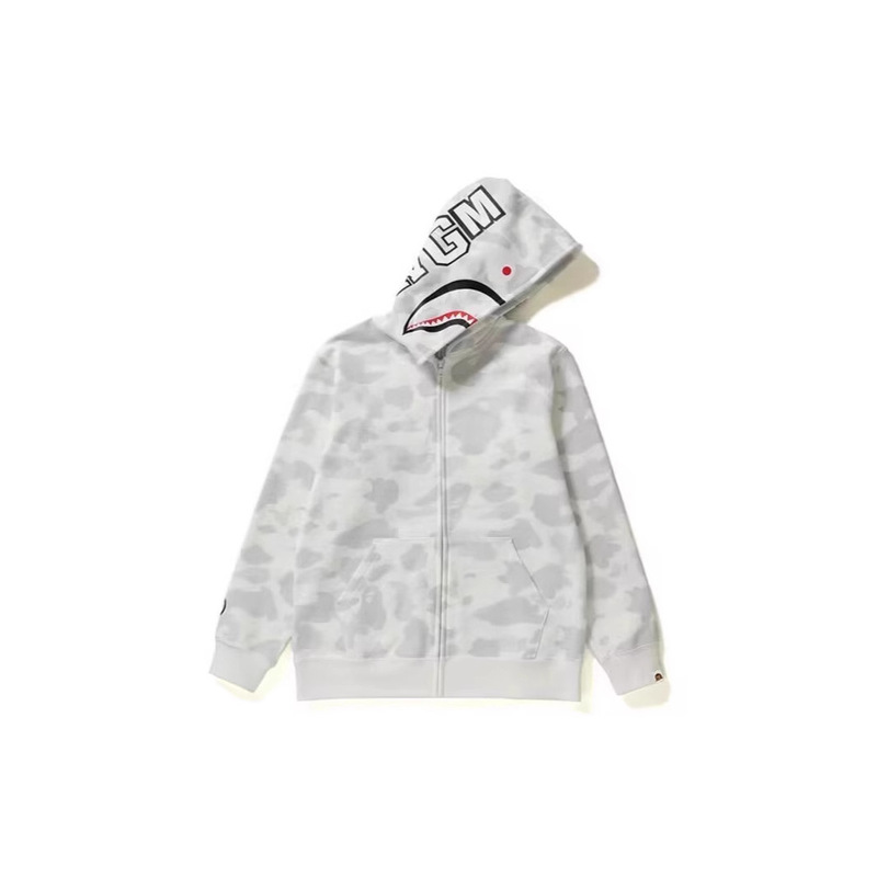 Spring and Autumn Hip-Hop Shark Jacket Southeast Asia Supply Popular Camouflage Hooded Couple Student Hip-Hop Sweatshirt Printing