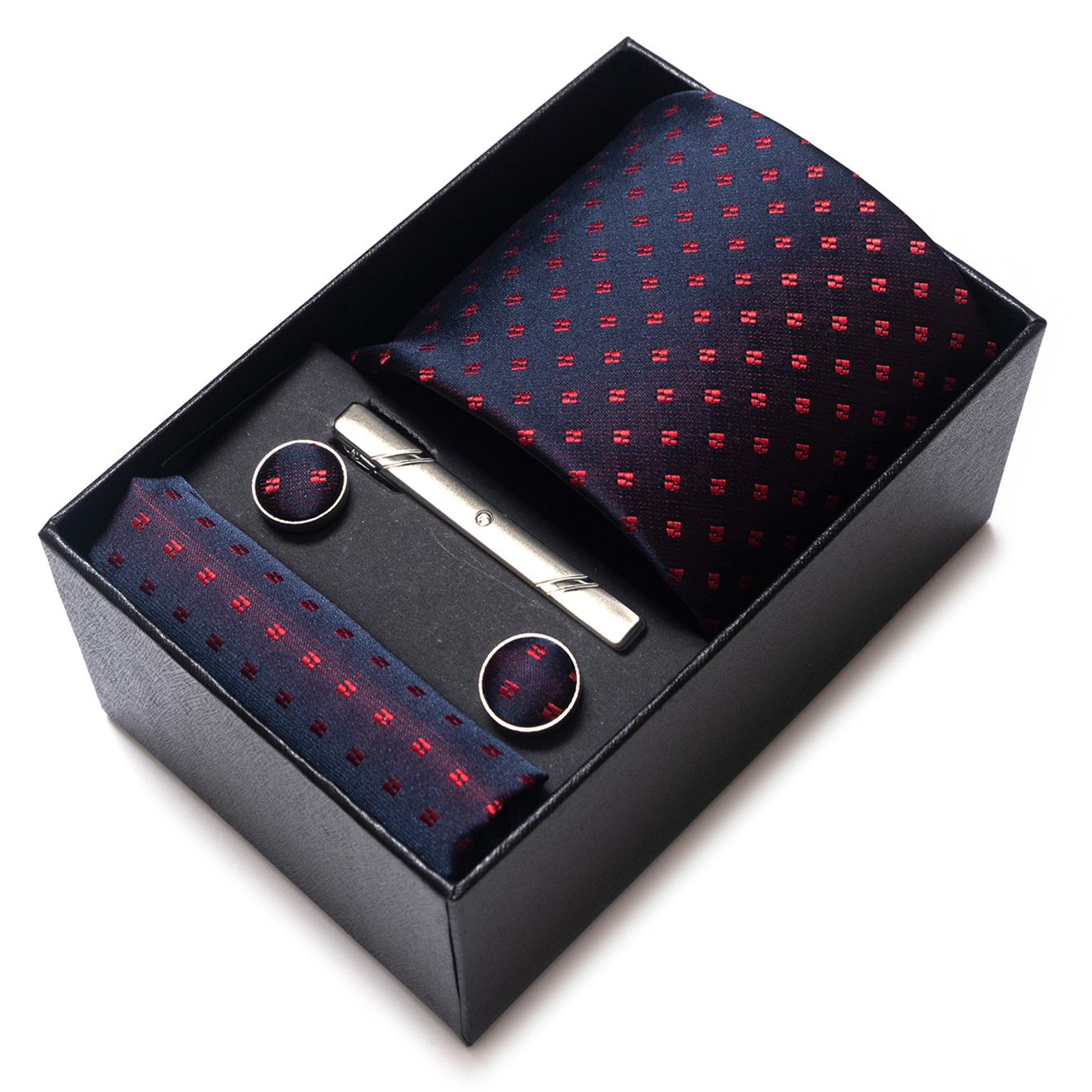 Set de Caja de Regalo con Corbata de Negocios para Hombre de Rayón Jacquard para Boda