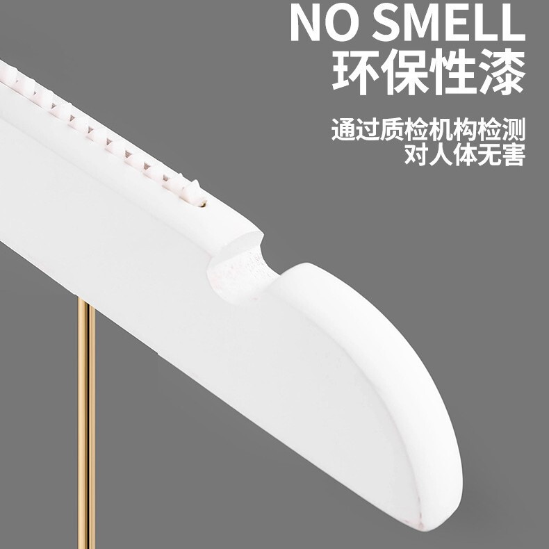 衣料品店用の白い無垢材の洋服ラックセット、ハイエンドのジャンプスーツサポート、オールインワンの洋服ハンガー、ロゴ付きシームレスなクリップ|undefined