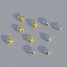 韩版饰品配件 合金滴油立体爱心吊坠挂件DIY耳饰项链吊坠材料批发