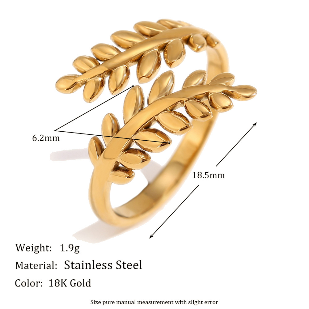 Leaf Shape Stainless Steel Ring