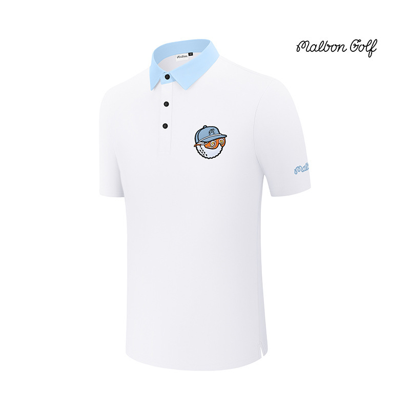 【Cross-Border】M Golf Short-Sleeved Men's Summer Polo Shirt Golf Stretch Breathable Sports T-Shirt # 2501