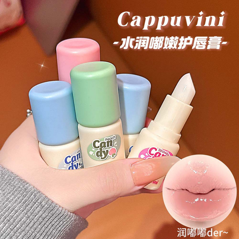 CAPPUVINI agua tierna lápiz labial protector humectante no pegajoso anti-agrietamiento hidratante maquillaje de color transfronterizo para labios