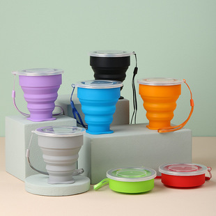 Colorful Silicone Folding Cup Classic Silicone Folding Cup Outdoor Portable Silicone Telescopic Cup Gargle Cup Portable