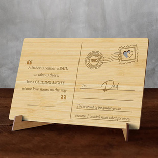 Father's Day Wooden Cross-Border Birthday Gift Card Greeting Card Postcard Full Moon