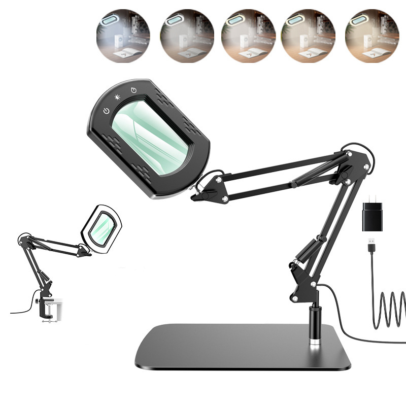 Eyebrow Tattooing, Nail Art, Maintenance Work, Long-Arm Folding Magnifying Glass, Eye Protection, Reading and Learning, Beauty Clips, Cold Light Desk Lamp