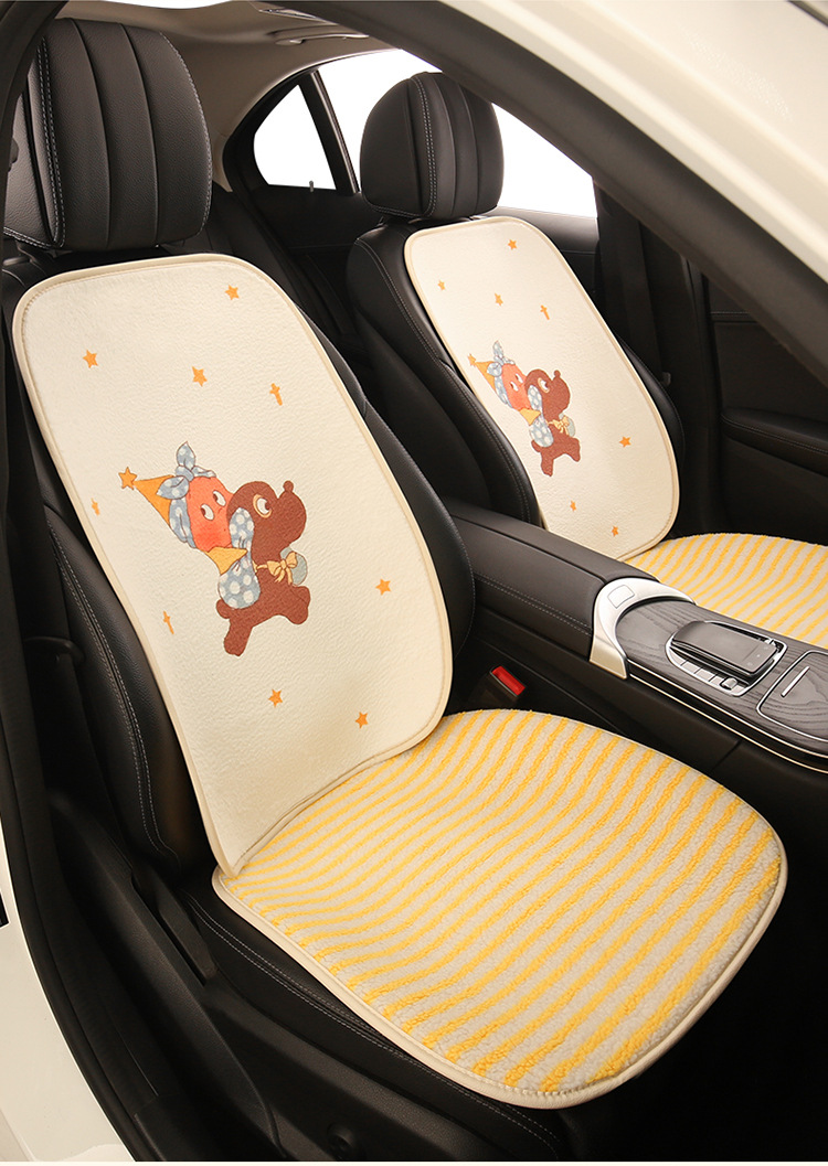 Winter Plush Thickened Car Seat Cushion Cartoon Five-Seat Universal