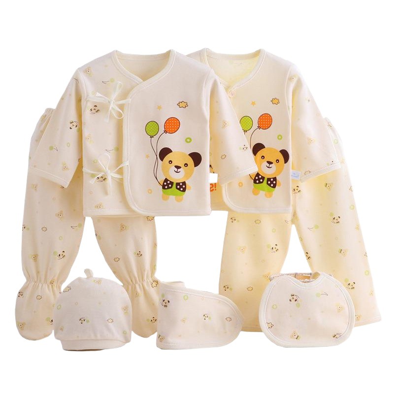 Ropa de bebé recién nacido Ropa de algodón puro ropa de bebé recién nacido monje 7 traje de siete piezas primavera y otoño verano Four Seasons Delgado