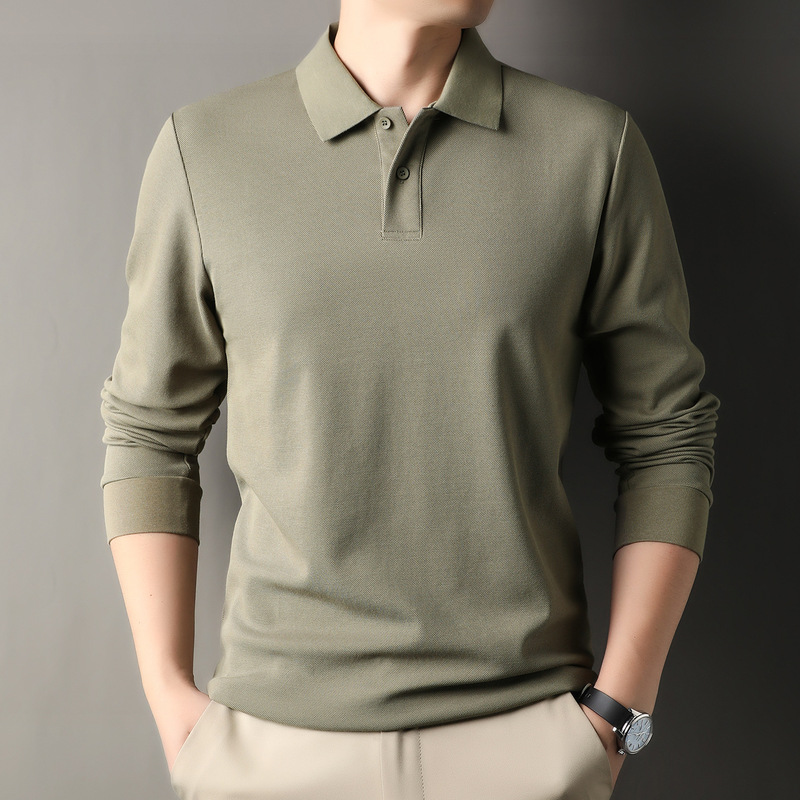 Dad's Cotton Polo Shirt Men's Long-Sleeved T-Shirt Spring and Autum New Spring and Autum Business Casual Tops Men's Style Dad's Cotton Polo Shirt Men's Long-Sleeved T-Shirt Spring and Autum New Spring and Autum Business Casual Tops Men's Style
