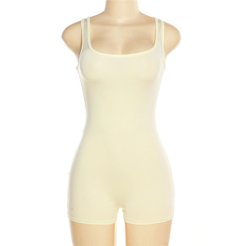 140g Weight Sleeveless Sleeve Length Shorts Pants Length Polyester Fabric Type Mid Waist Waist Line Rompers Pants Type Micro-Elastic Elasticity Bodysuits Tops Type Holiday Occasion Skinny Fit Type Solid Color Pattern Summer, Spring Season Women's Gender Backless Design Streetwear Style Wholesale Women's Streetwear Solid Color Sleeveless Backless Bodysuits 19