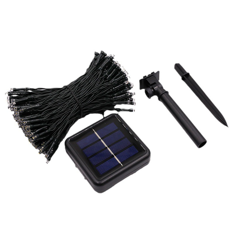 Nuevas cadenas de lámparas solares rojas y verdes decoración de patio de Navidad decorado con estrellas celestes Día de la Independencia de las luces de Halloween