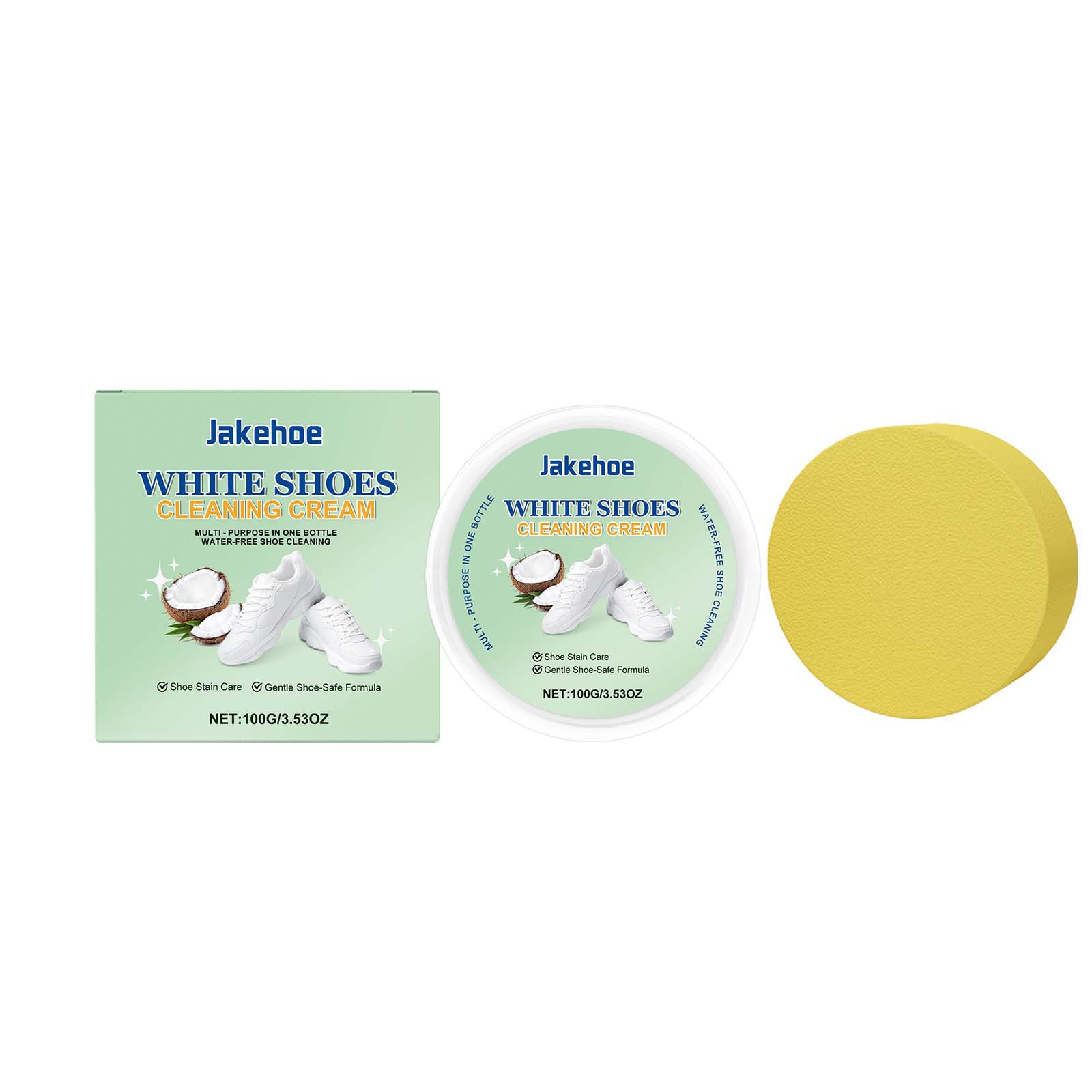 JAKEHOE limpiador de zapatos blancos, multifuncional sin lavado, suave para eliminar manchas amarillas, limpio y brillante para los zapatos.