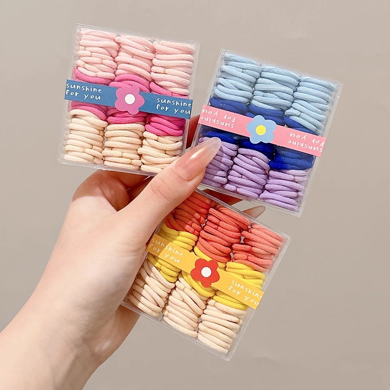 Color caramelo para niños banda elástica pequeña alta elasticidad no daña cabello de niña pulgar anillo de cabello de cabello de cola de caballo cuerda de cabeza bebé