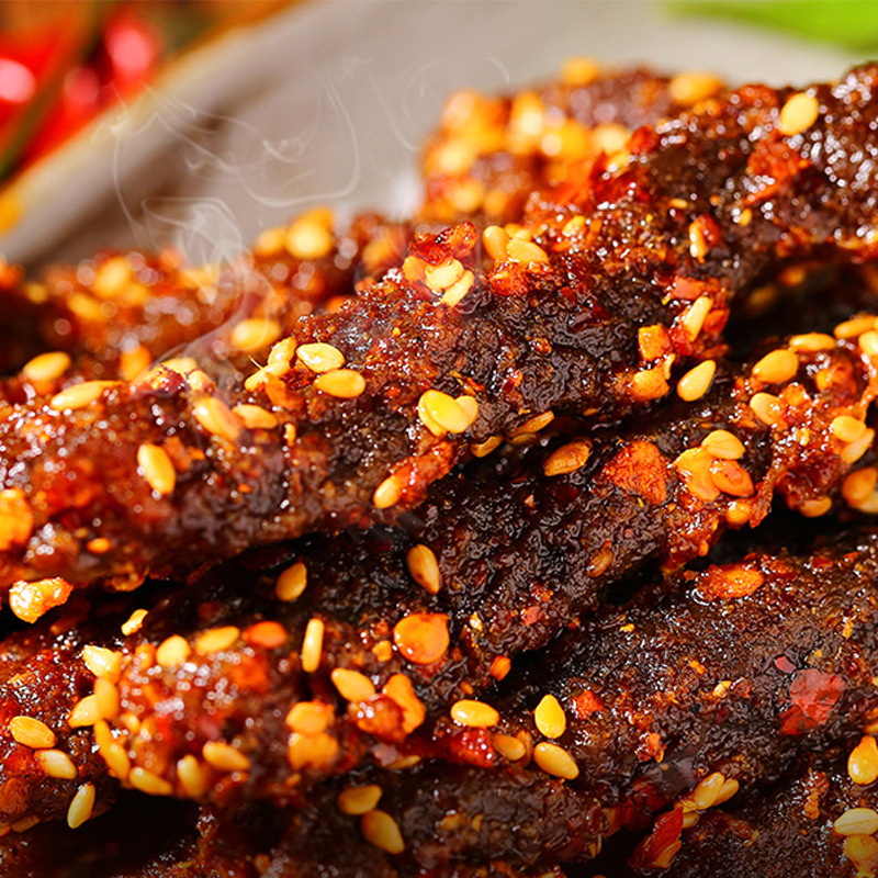 Bai Caowei Spicy Beef Flavor, 60g per pack, packed in boxes of 85—Ready-to-Eat Delicacies, Convenient Snacks, Perfect for a Quick Treat or Hunger Relief, Wholesale Available