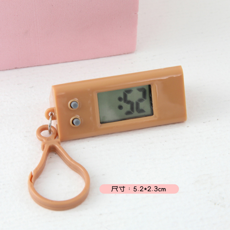 シンプルな学生ミニ電子掛け時計ポータブルキーホルダータイマー小さな時計かわいいコンパクト三角形電子時計|undefined