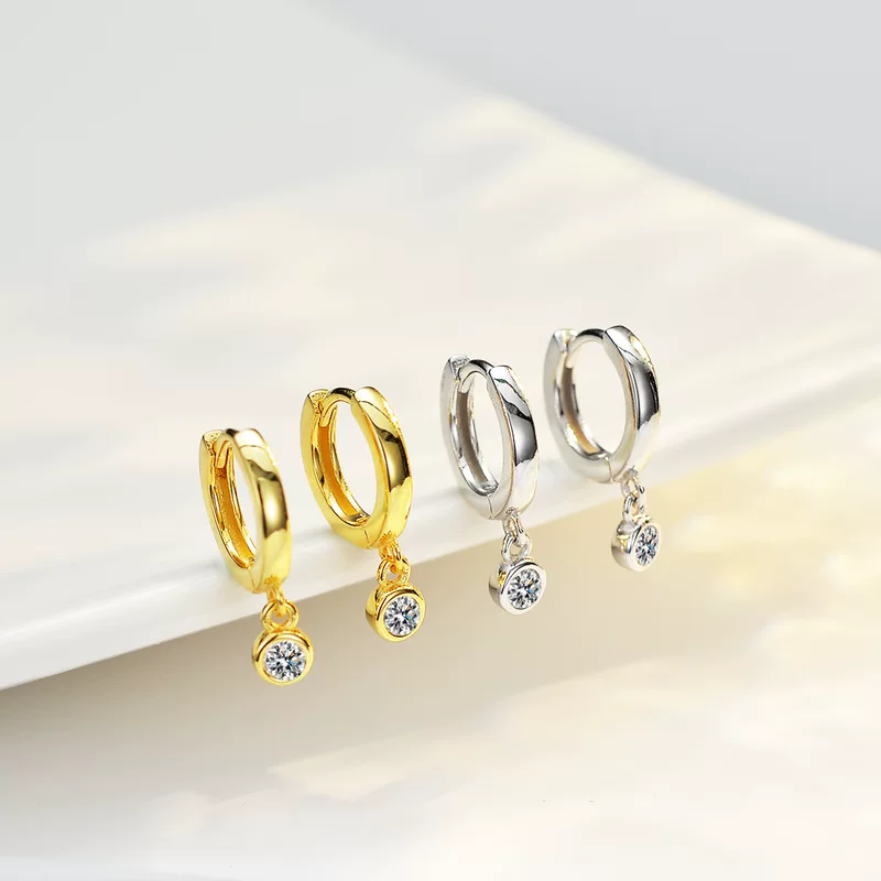 Серьги, образец серебро 925, простой и элегантный дизайн, 14 каратов