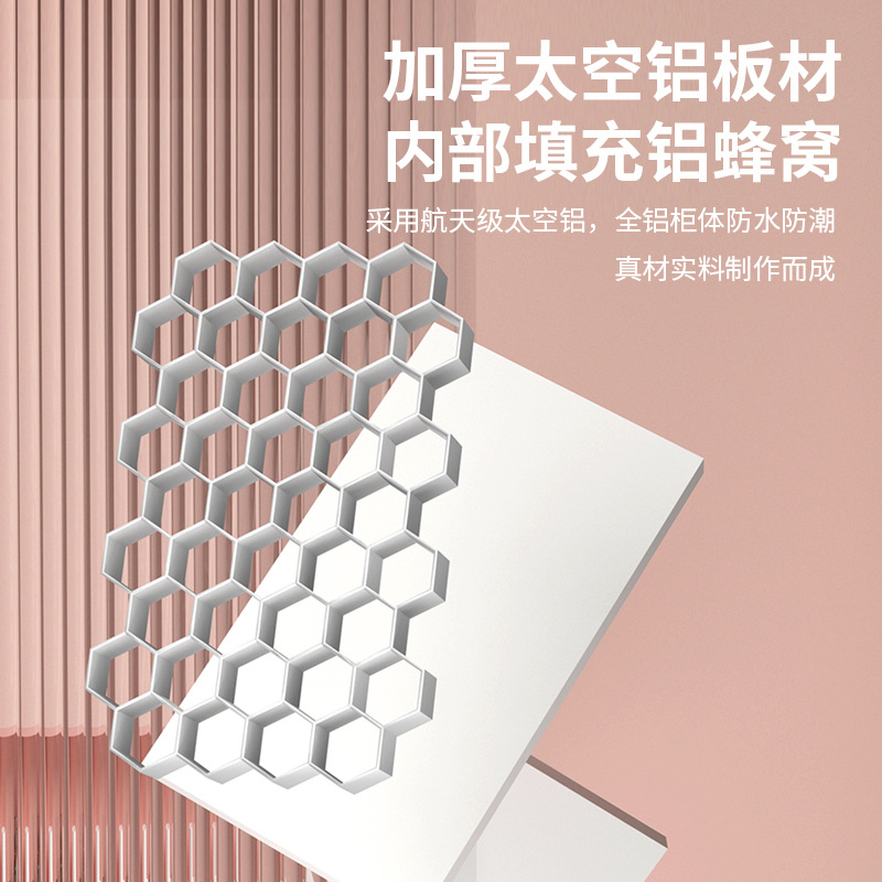 Gabinete de baño de placa de roca de aluminio de espacio moderno con gabinete de espejo inteligente combinación de gabinete de lavabo de baño