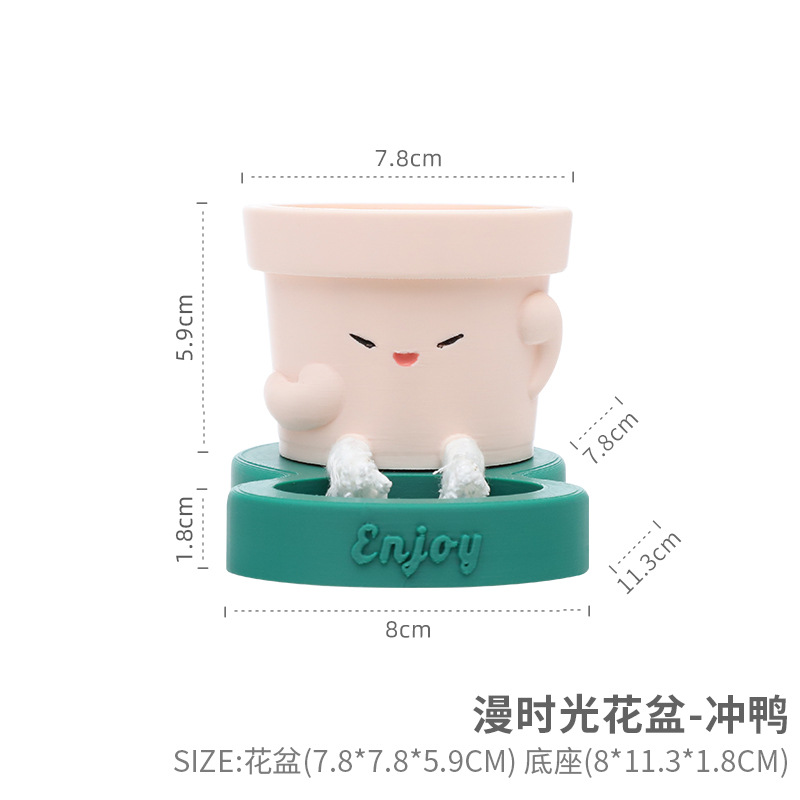 Chậu cây tự tưới tự hút nước, chậu cây mọng nước mini, chậu mặt cười trang trí nhà (RG-149)