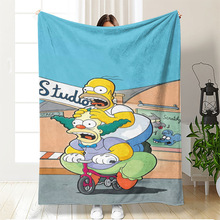 动漫吉普森一家法兰绒毛毯毯子家居卡通沙发盖毯午睡毯休闲披肩毯