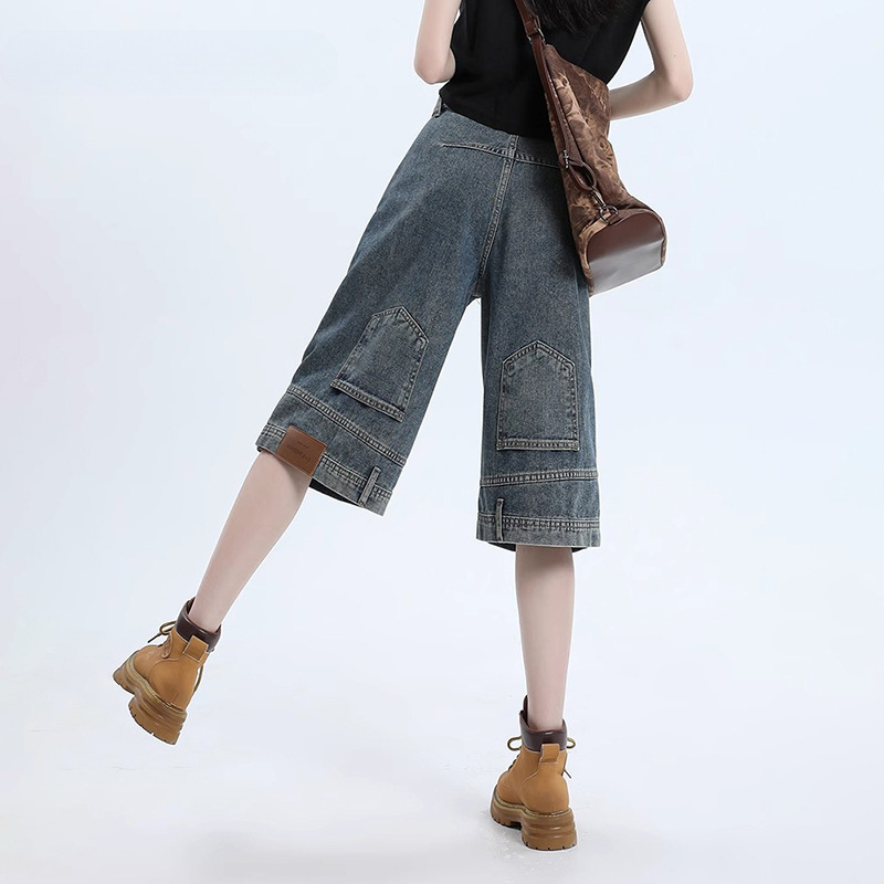 American Retro Cropped Jeans for Women Summer 2025 New High-Waisted Loose Slimming Wide-Leg Pants American Retro Cropped Jeans for Women Summer 2025 New High-Waisted Loose Slimming Wide-Leg Pants
