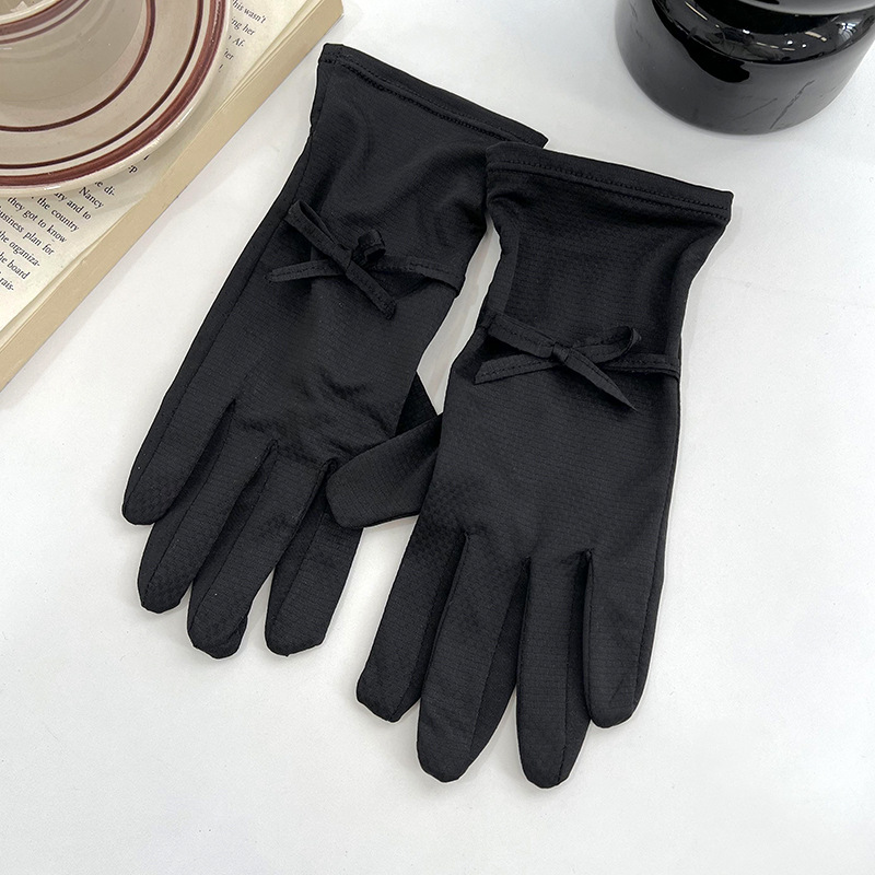 Pantalla táctil guantes de protección solar verano nuevo guantes de hielo anti-UV de cinco dedos para mujeres coreanas comercio exterior japonés al por mayor