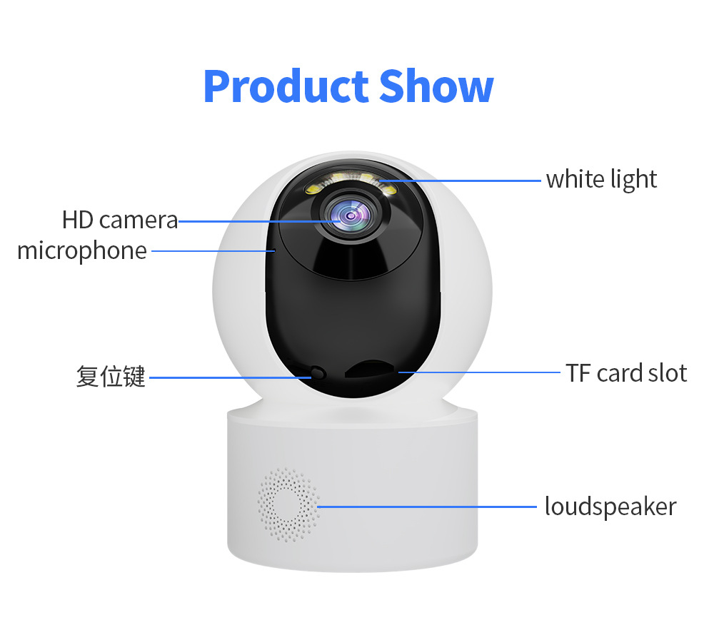 Indoor Home Überwachungskamera Wireless WiFi HD Vollfarb-Nachtsicht Handy Remote Monitor *_voghion.com