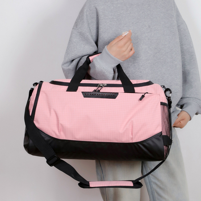 Bolsa de fitness de marca de moda, almacenamiento de zapatos independiente, un solo hombro, mochila de yoga, bolso de viaje portátil de gran capacidad, bolsa de equipaje.