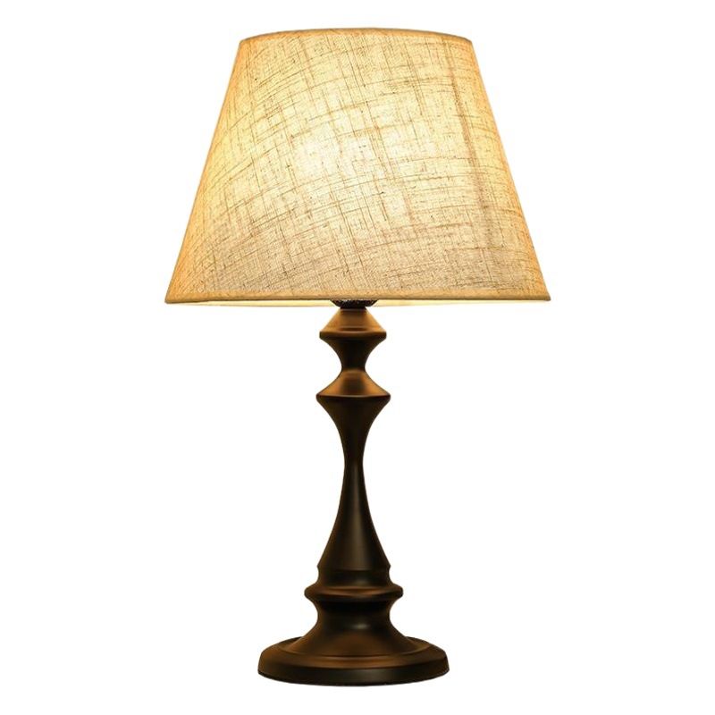 Lámpara de mesa americana lámpara de noche retro Hotel ingeniería dormitorio lámpara de mesa Oficina estudio lámpara LED protección ocular oscurecimiento lámpara de noche