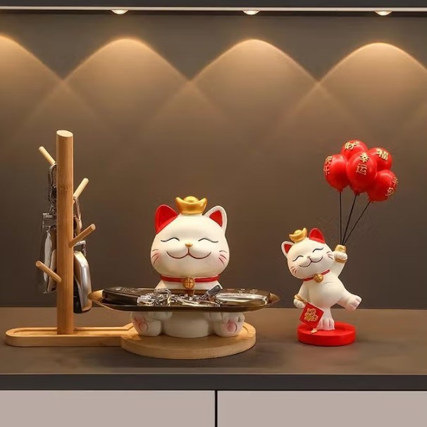 招き猫入戸口下駄箱鍵収納玄関装飾品置物リビングルームホーム引っ越し新居ギフト|undefined