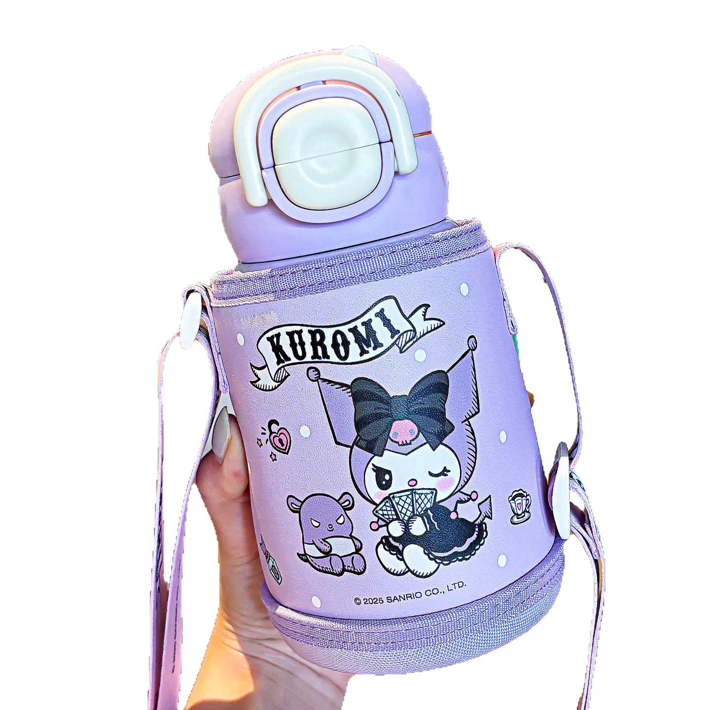 Taza termo Sanrio Kulomi para niños y estudiantes de primaria para ir a la escuela taza de paja especial para jardín de infantes de gran capacidad