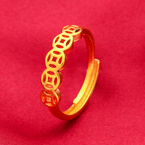 Vietnam alluvial gold ring network brass gold plated real gold color preservation exhibition street stall night market hot supply supply